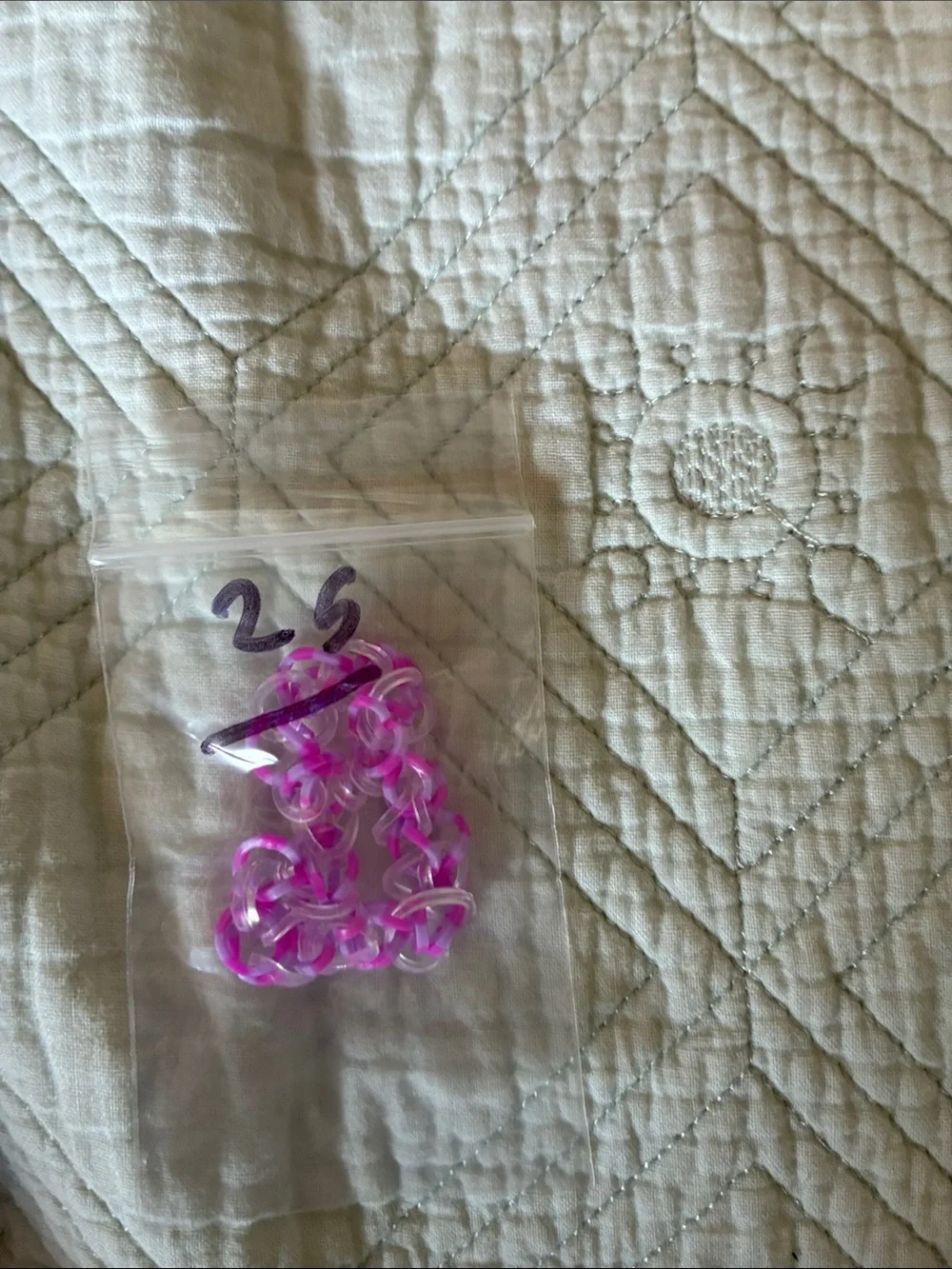 Pink and White Stretchy Hair Coils - Pack of Links